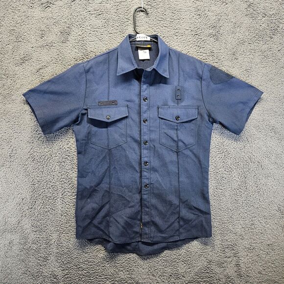 Workrite Fire Service Shirt‎ Men Size 44 Blue Short Sleeve Fire Fighter Uniform - Picture 1 of 9